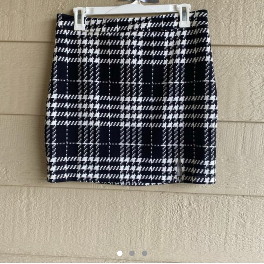 Slip Hem Plaid Skirt
